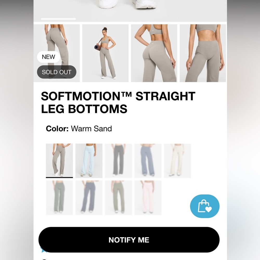 Oner Active SoftMotion Straight Leg Bottoms - Warm Sand - Size Medium/Regular